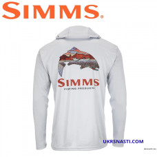 Худи Simms Tech Hoody - Artist Series Trout Logo Flame/Sterling